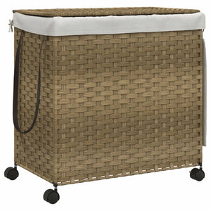 Rattan Wäschekorb mit Rollen