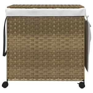Rattan Wäschekorb mit Rollen