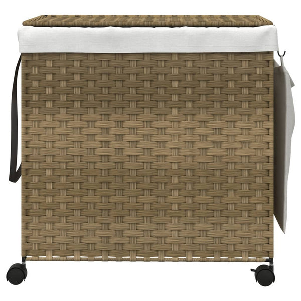 Rattan Wäschekorb mit Rollen