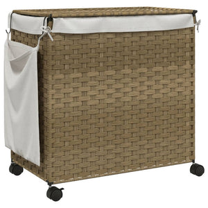 Rattan Wäschekorb mit Rollen