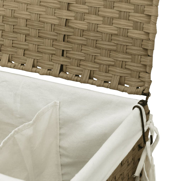 Rattan Wäschekorb mit Rollen