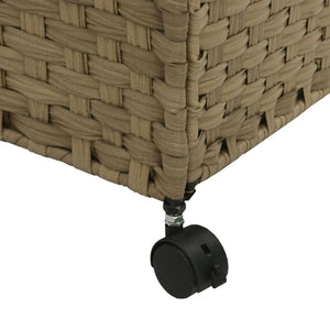 Rattan Wäschekorb mit Rollen