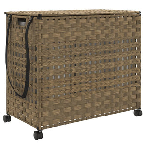 Rattan Wäschekorb mit Rollen