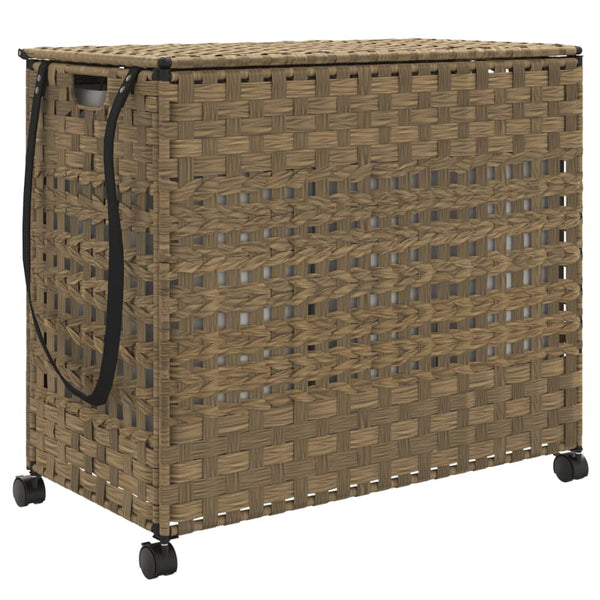 Rattan Wäschekorb mit Rollen