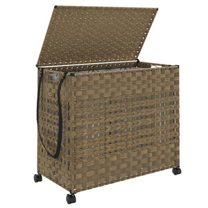 Rattan Wäschekorb mit Rollen