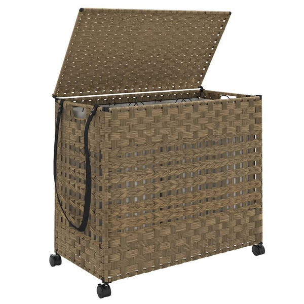 Rattan Wäschekorb mit Rollen