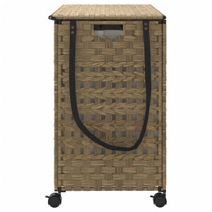 Rattan Wäschekorb mit Rollen