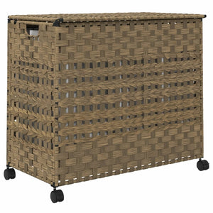 Rattan Wäschekorb mit Rollen