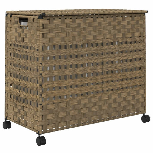 Rattan Wäschekorb mit Rollen