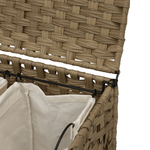 Rattan Wäschekorb mit Rollen