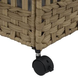 Rattan Wäschekorb mit Rollen