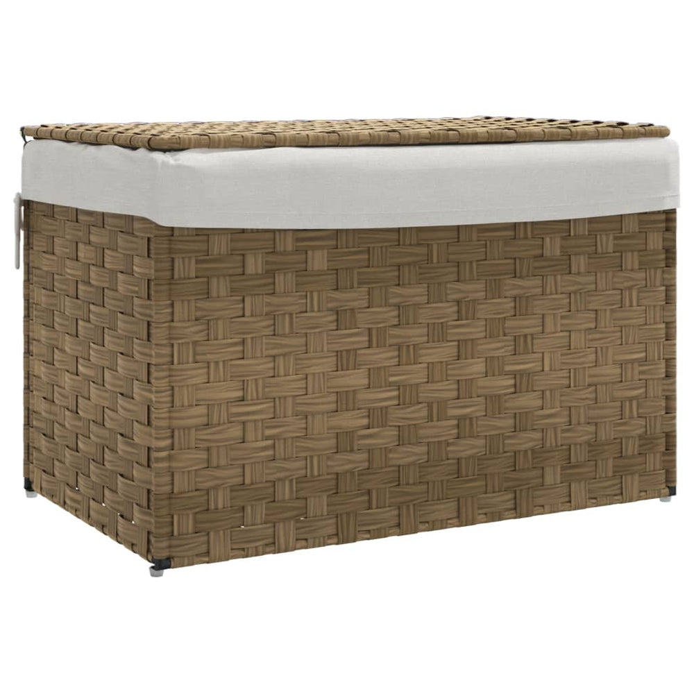 Wäschekorb mit Deckel Poly Rattan 55,5x35x34 cm