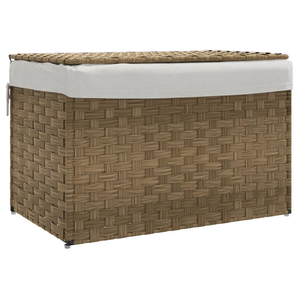 Wäschekorb mit Deckel Poly Rattan 55,5x35x34 cm