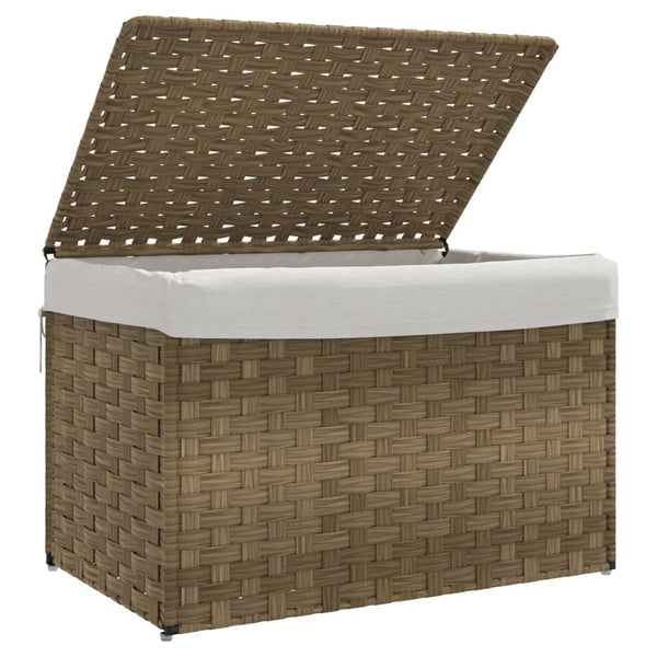 Wäschekorb mit Deckel Poly Rattan 55,5x35x34 cm