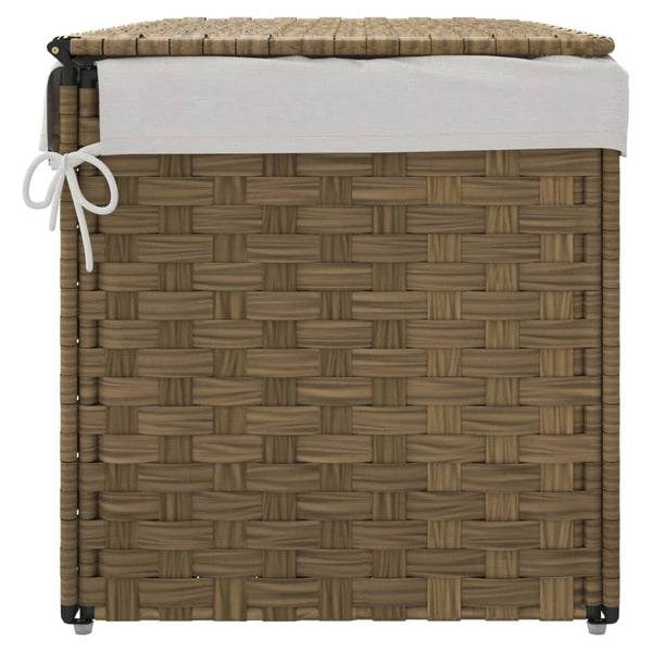Wäschekorb mit Deckel Poly Rattan 55,5x35x34 cm