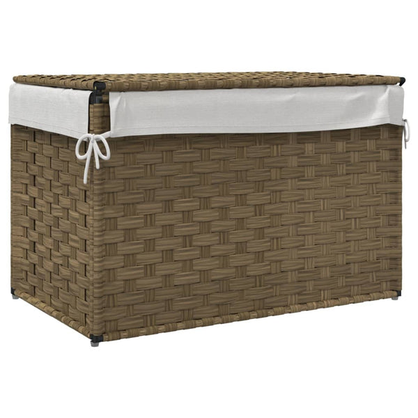 Wäschekorb mit Deckel Poly Rattan 55,5x35x34 cm