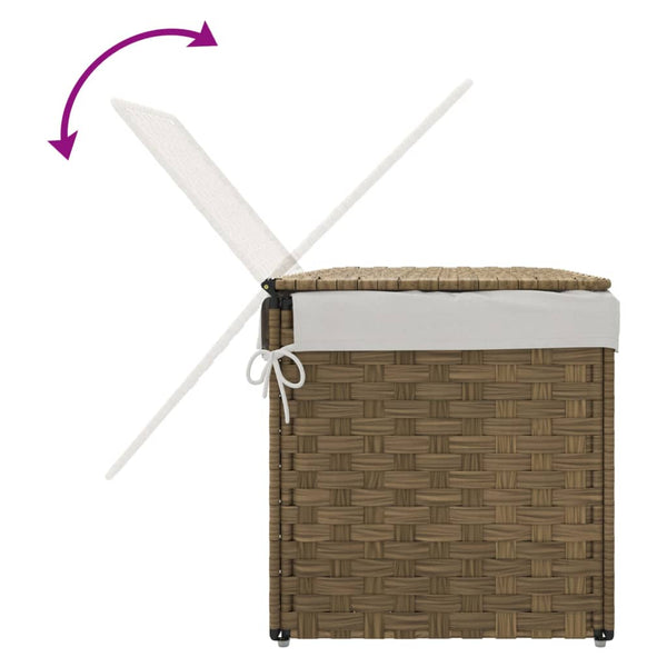 Wäschekorb mit Deckel Poly Rattan 55,5x35x34 cm