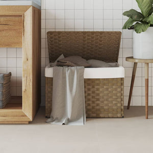 Wäschekorb mit Deckel Poly Rattan 55,5x35x34 cm