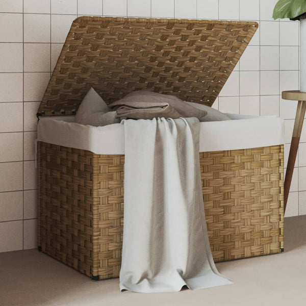 Wäschekorb mit Deckel Poly Rattan 55,5x35x34 cm
