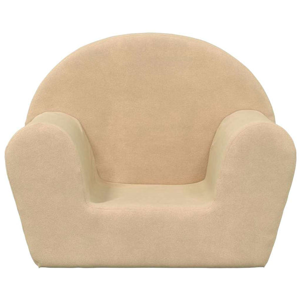 vidaXL Canapé Enfant Crème Peluche Douce