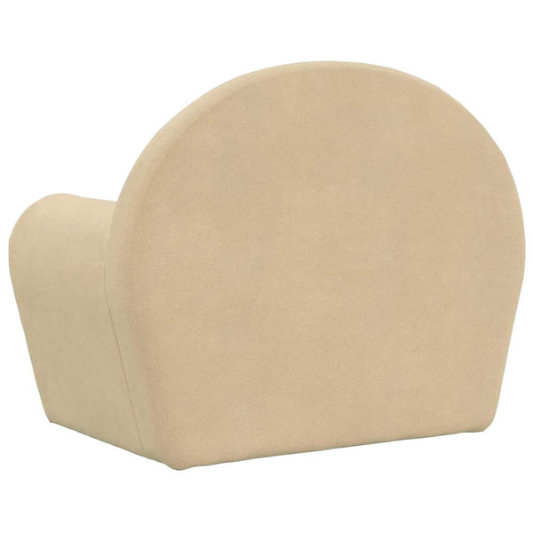 vidaXL Canapé Enfant Crème Peluche Douce