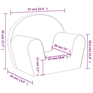 vidaXL Canapé Enfant Crème Peluche Douce