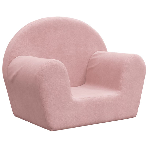 vidaXL Canapé enfant rose peluche douce