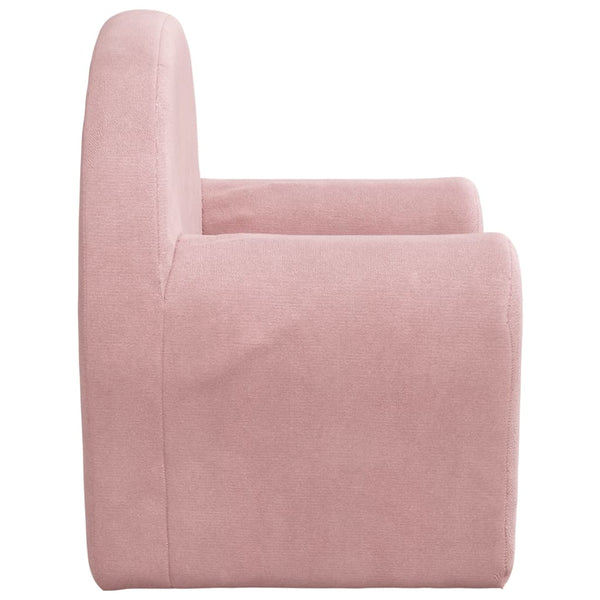 vidaXL Canapé enfant rose peluche douce
