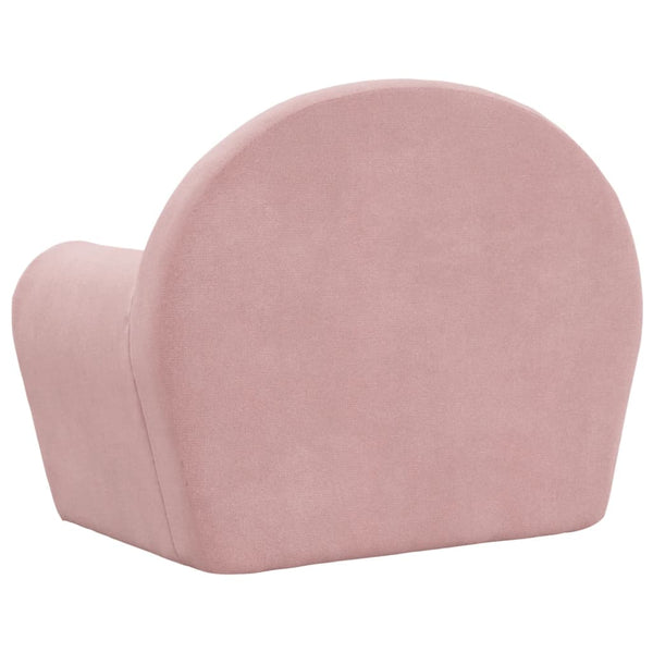 vidaXL Canapé enfant rose peluche douce