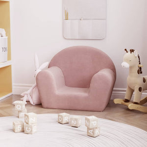 vidaXL Canapé enfant rose peluche douce