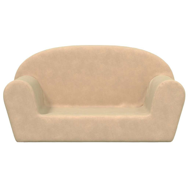 Kinder Sofa 2-Sitzer Creme Plüsch