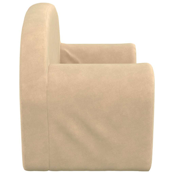 Kinder Sofa 2-Sitzer Creme Plüsch
