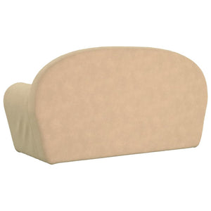 Kinder Sofa 2-Sitzer Creme Plüsch