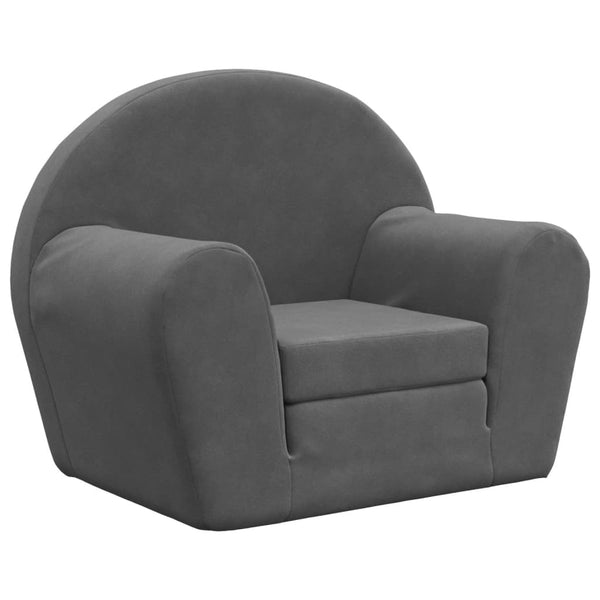 Kinder Schlafsofa Anthrazit Plüsch
