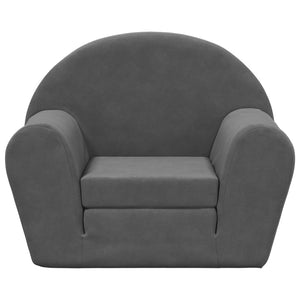 Kinder Schlafsofa Anthrazit Plüsch