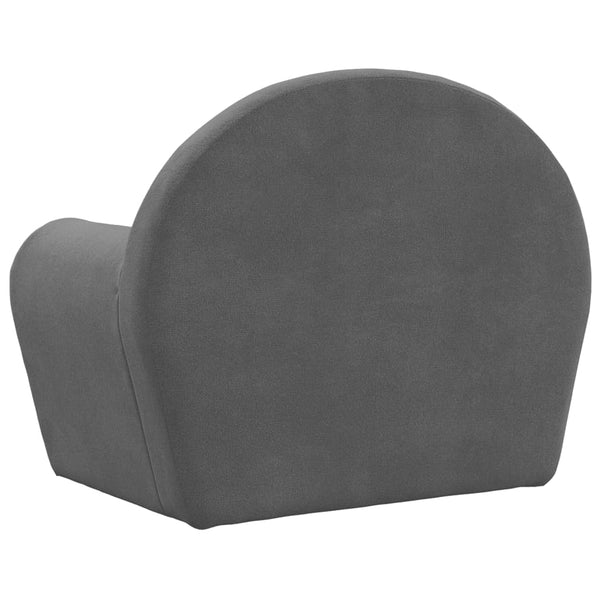 Kinder Schlafsofa Anthrazit Plüsch