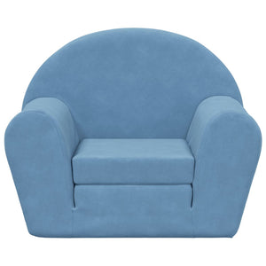 Blaues Kinder Schlafsofa aus Plüsch