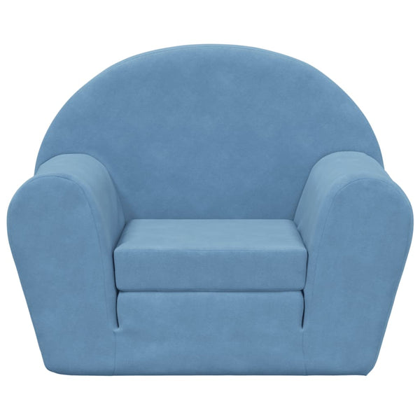 Blaues Kinder Schlafsofa aus Plüsch