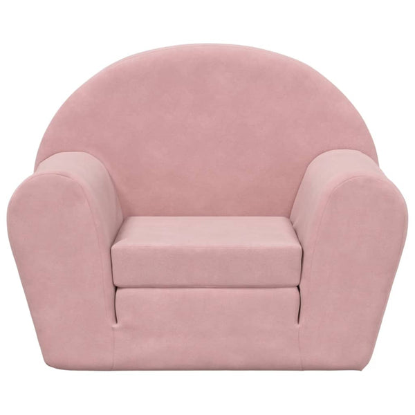 vidaXL Canapé-lit pour enfants rose peluche douce