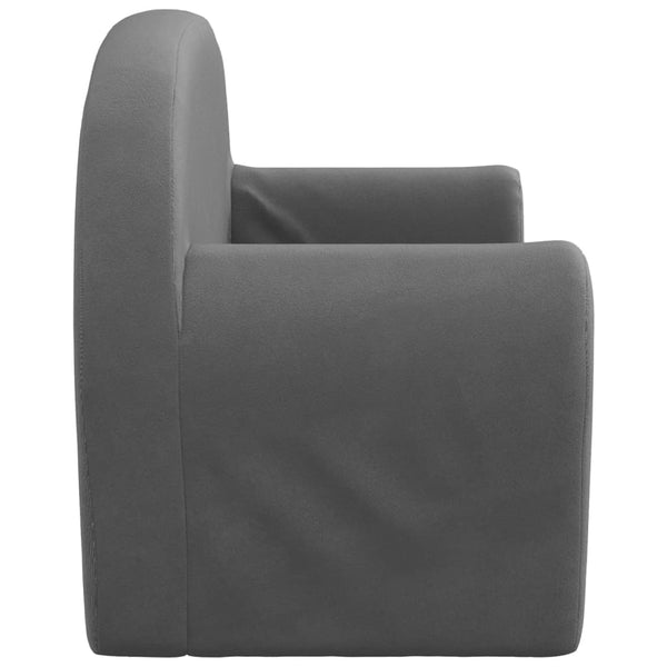 Kinder Schlafsofa Anthrazit Plüsch 2-Sitzer