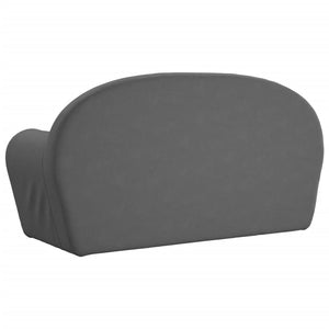 Kinder Schlafsofa Anthrazit Plüsch 2-Sitzer