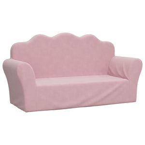 Kindersofa 2-Sitzer Rosa Plüsch