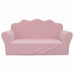 Kindersofa 2-Sitzer Rosa Plüsch