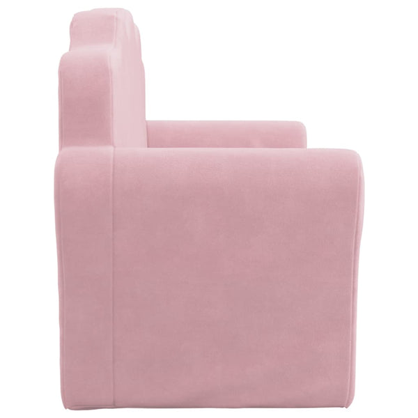 Kindersofa 2-Sitzer Rosa Plüsch