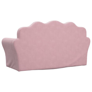 Kindersofa 2-Sitzer Rosa Plüsch