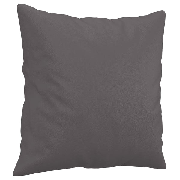 vidaXL Canapé 3 places avec oreillers décoratifs Gris 180 cm Similicuir