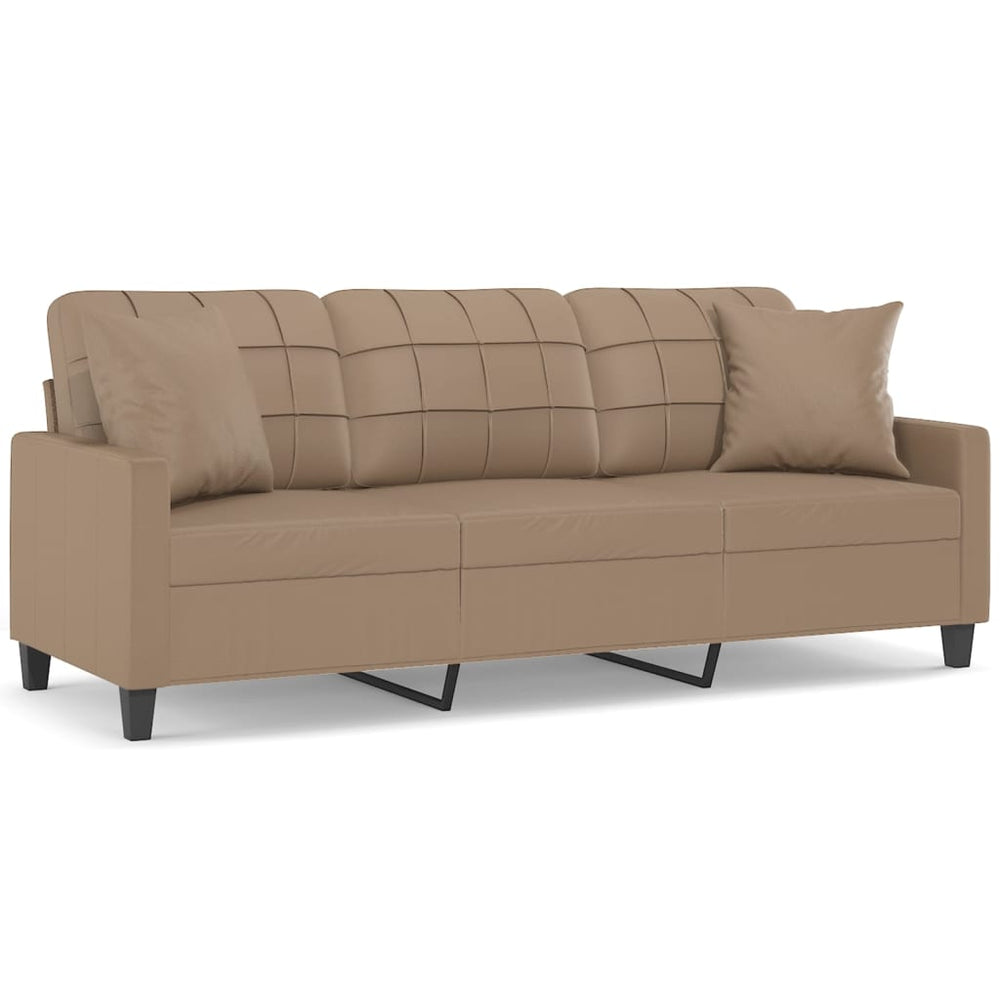 3-Sitzer Sofa Cappuccino-Braun Kunstleder 180cm