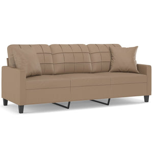 3-Sitzer Sofa Cappuccino-Braun Kunstleder 180cm