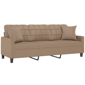 3-Sitzer Sofa Cappuccino-Braun Kunstleder 180cm