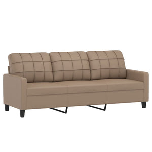 3-Sitzer Sofa Cappuccino-Braun Kunstleder 180cm